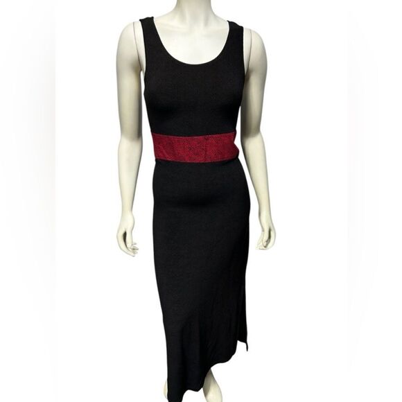 90’s Vintage Dark Brown Sleeveless Maxi Dress with Jacket Positive Attitude - Picture 2 of 13